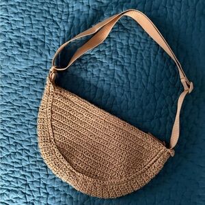 Uniqlo Raffia Moon Woven Shoulder Bag